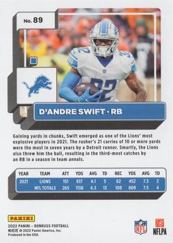 2022 Donruss #89b D'Andre Swift Back