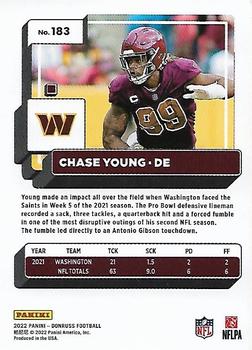 2022 Donruss #183 Chase Young Back