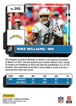 2022 Donruss #292 Mike Williams Back