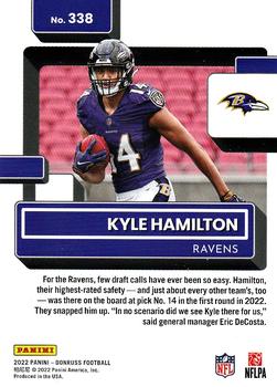 2022 Donruss #338 Kyle Hamilton Back