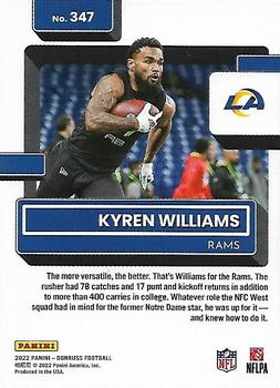 2022 Donruss #347 Kyren Williams Back