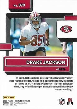 2022 Donruss #379 Drake Jackson Back