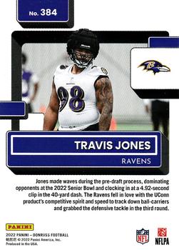 2022 Donruss #384 Travis Jones Back