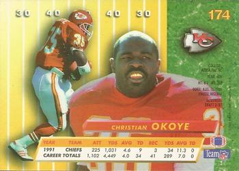 1992 Ultra #174 Christian Okoye Back