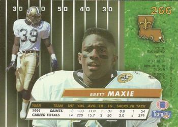 1992 Ultra #266 Brett Maxie Back