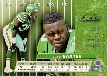 1992 Ultra #289 Brad Baxter Back