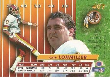 1992 Ultra #407 Chip Lohmiller Back