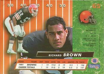 1992 Ultra #65 Richard Brown Back