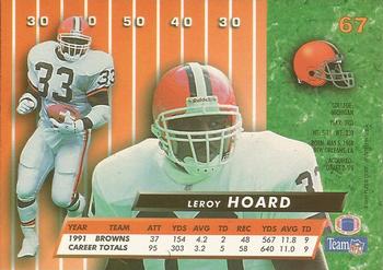 1992 Ultra #67 Leroy Hoard Back