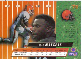 1992 Ultra #75 Eric Metcalf Back