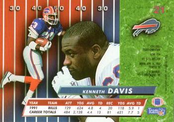 1992 Ultra #21 Kenneth Davis Back
