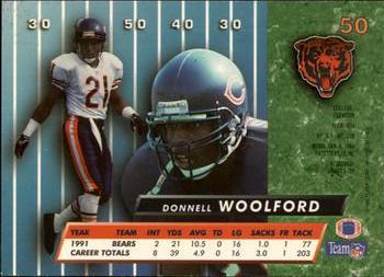 1992 Ultra #50 Donnell Woolford Back