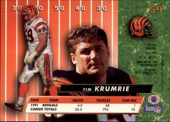 1992 Ultra #59 Tim Krumrie Back