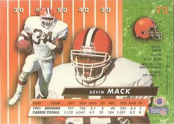 1992 Ultra #73 Kevin Mack Back
