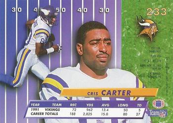 1992 Ultra #233 Cris Carter Back