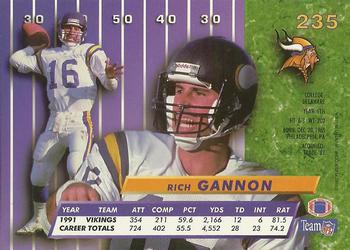1992 Ultra #235 Rich Gannon Back