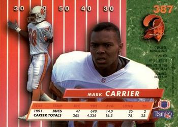 1992 Ultra #387 Mark Carrier Back