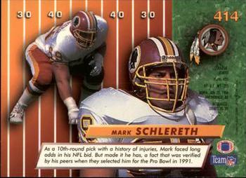 1992 Ultra #414 Mark Schlereth Back