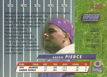 1992 Ultra #432 Aaron Pierce Back