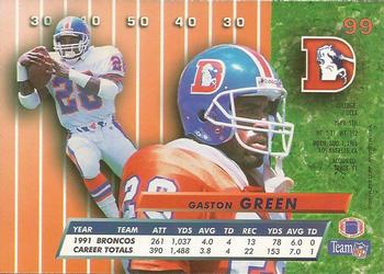 1992 Ultra #99 Gaston Green Back