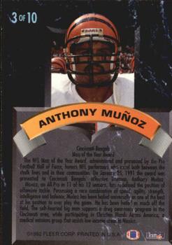 1992 Ultra - Award Winners #3 Anthony Munoz Back