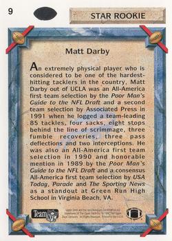 1992 Upper Deck #9 Matt Darby Back