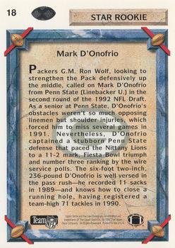 1992 Upper Deck #18 Mark D'Onofrio Back