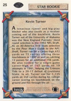 1992 Upper Deck #25 Kevin Turner Back