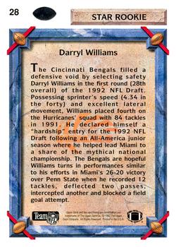 1992 Upper Deck #28 Darryl Williams Back