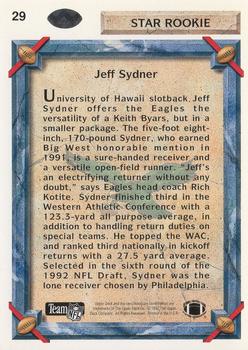 1992 Upper Deck #29 Jeff Sydner Back
