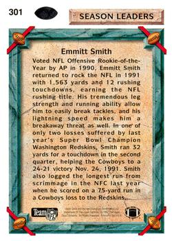 1992 Upper Deck #301 Emmitt Smith Back