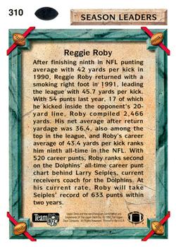 1992 Upper Deck #310 Reggie Roby Back