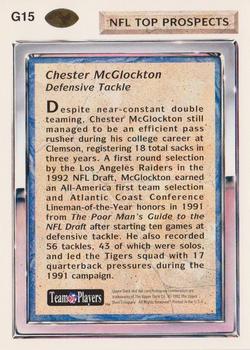 1992 Upper Deck - Gold #G15 Chester McGlockton Back