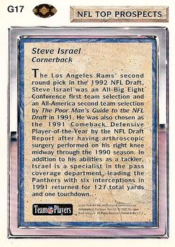 1992 Upper Deck - Gold #G17 Steve Israel Back