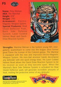 1992 Upper Deck - NFL Fanimation #F5 Troy Aikman Back