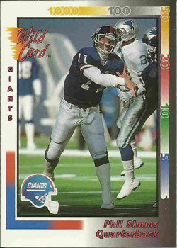 1992 Wild Card #181 Phil Simms Front