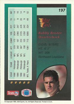 1992 Wild Card #197 Bubby Brister Back