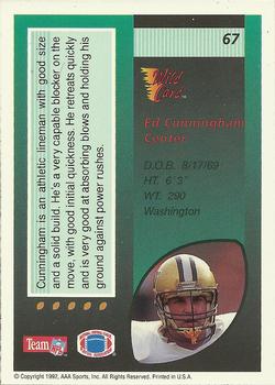 1992 Wild Card #67 Ed Cunningham Back