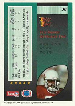 1992 Wild Card #38 Eric Swann Back