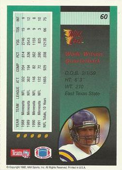1992 Wild Card #60 Wade Wilson Back