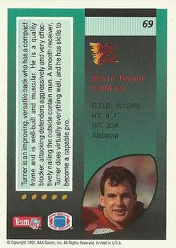 1992 Wild Card #69 Kevin Turner Back
