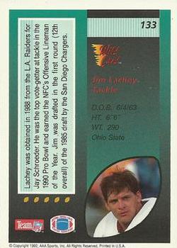 1992 Wild Card #133 Jim Lachey Back
