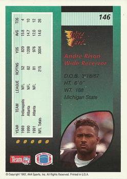 1992 Wild Card #146 Andre Rison Back