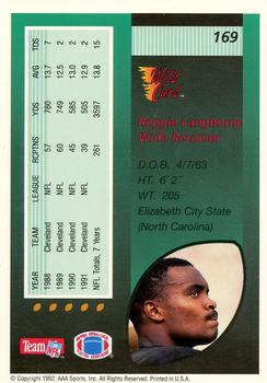1992 Wild Card #169 Reggie Langhorne Back