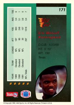 1992 Wild Card #171 Eric Metcalf Back
