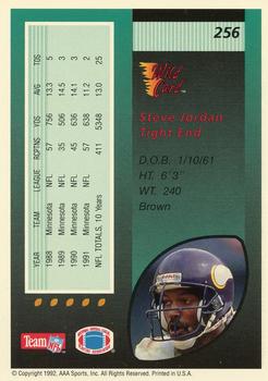 1992 Wild Card #256 Steve Jordan Back