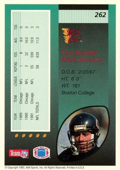 1992 Wild Card #262 Tom Waddle Back