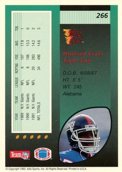 1992 Wild Card #266 Howard Cross Back
