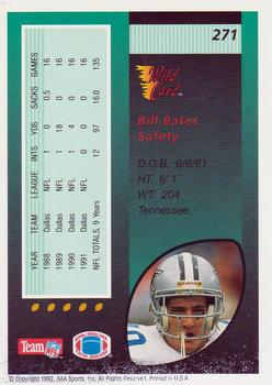 1992 Wild Card #271 Bill Bates Back
