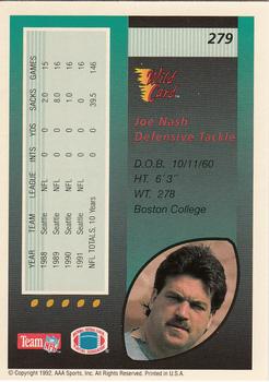 1992 Wild Card #279 Joe Nash Back